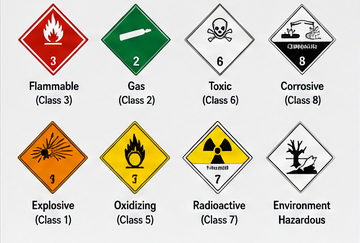 Explication des pictogrammes de danger ADR et des étiquettes de marchandises dangereuses
