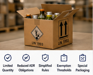 Exemptions ADR pour le transport de marchandises dangereuses en petites quantités pour utilitaires et camions