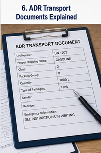 Documents administratifs de transport ADR et documents d’expédition de marchandises dangereuses pour la logistique européenne
