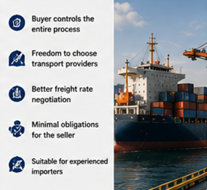 Planification logistique internationale et avantages de gestion du transport selon les conditions EXW