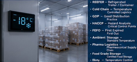 Entrepôt en chaîne du froid avec stockage frigorifique et opérations logistiques à température contrôlée