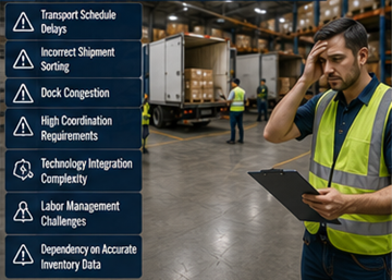 Terminal logistique très actif confronté à des défis de coordination du cross-docking et du transport