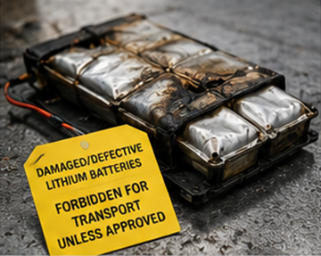 Batteries au lithium endommagées nécessitant des procédures ADR spécifiques de transport