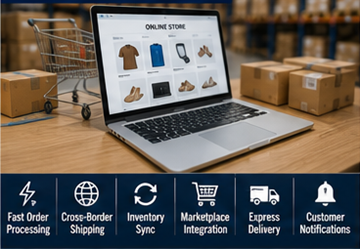 Opérations de fulfillment e-commerce gérant des expéditions de commandes en ligne à travers l’Europe
