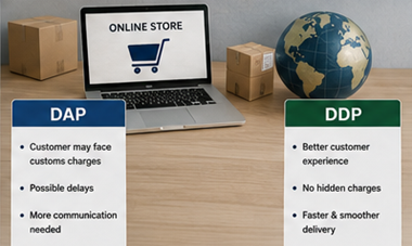 Livraison internationale de colis e-commerce et logistique douanière selon les Incoterms DDP et DAP