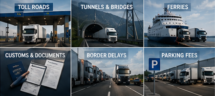 Systèmes de péage pour camions en Europe et coûts du transport international de fret