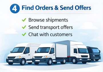 Consulter les ordres de transport et envoyer des offres via le tableau de bord transporteur ExusTrans