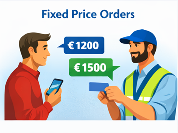 Client et transporteur négociant un prix de transport fixe sur une application mobile et une plateforme numérique
