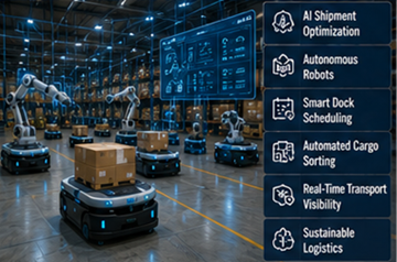Future installation de cross-docking automatisée utilisant la robotique, l’IA et des technologies logistiques intelligentes