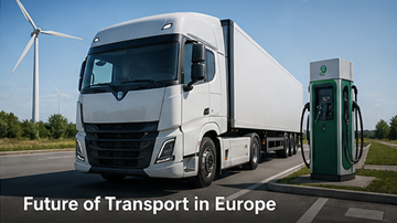 Camions électriques, logistique verte en Europe, transport durable, avenir, technologie logistique intelligente