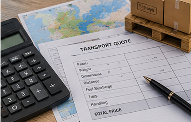Calcul des prix du groupage avec palettes, planification logistique, coûts de fret et documents de transport