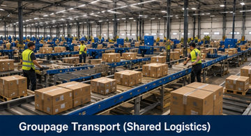 Entrepôt logistique triant de petites expéditions pour du transport en groupage à travers l’Europe