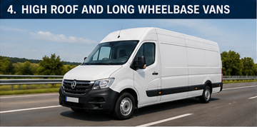 Fourgon logistique à toit haut et empattement long transportant une cargaison volumineuse en Europe