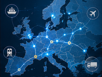Itinéraires de transport logistique international à travers l’Europe avec visibilité du suivi des expéditions