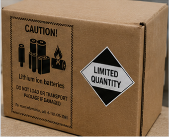 Petites expéditions de batteries au lithium transportées sous les règles ADR Quantités limitées
