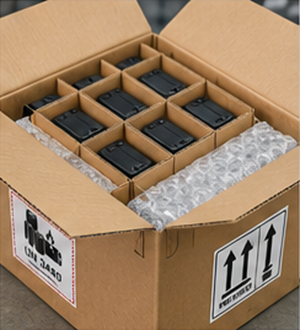 Emballage de batteries au lithium conforme ADR et contenants de transport