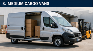 Fourgon utilitaire moyen transportant des palettes et des marchandises commerciales à travers l’Europe