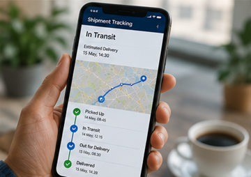 Client utilisant une application mobile de suivi d’expédition avec mises à jour et notifications de livraison en direct
