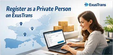 Formulaire d’inscription particulier sur ExusTrans avec informations personnelles et activation par e-mail