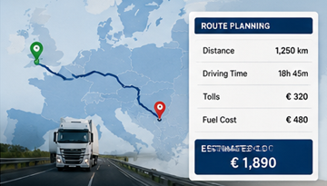 Planification d’itinéraire de camion en Europe et calcul de distance pour la tarification du transport de fret