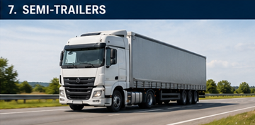 Camion avec semi-remorque transportant du fret sur une autoroute européenne