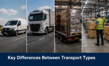 Comparaison des types de transport Express, FTL, LTL et groupage avec différents véhicules et tailles de cargaison