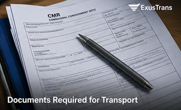 Document de transport CMR, facture, documents logistiques en Europe, documentation fret