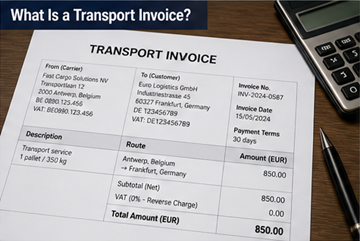Document de facture de transport présentant les coûts de fret, les détails de l’expédition et les informations de facturation