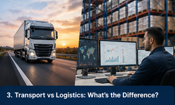 Schéma comparatif montrant la différence entre les processus de transport et de logistique