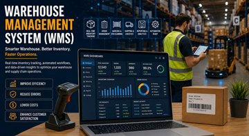 Tableau de bord d’un système de gestion d’entrepôt contrôlant les stocks logistiques et les opérations d’entrepôt