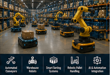 Robots d’entrepôt automatisés connectés à un logiciel de gestion d’entrepôt
