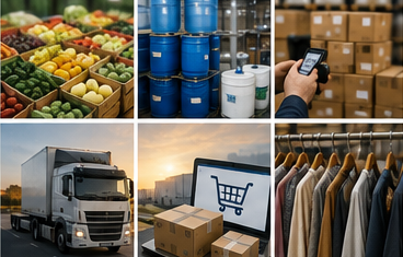 Différents bâtiments d’entrepôts et opérations logistiques en Europe
