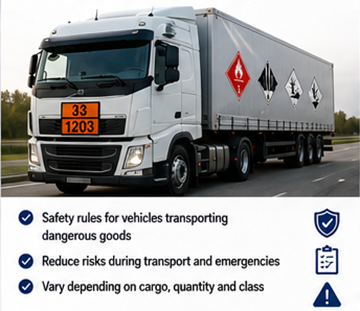Exigences ADR pour les véhicules transportant des marchandises dangereuses et conformité sécurité transport en Europe