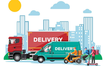 Transport routier utilisé pour la livraison régionale avec utilitaires et camions en logistique urbaine