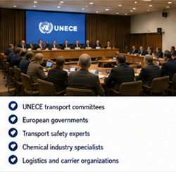 L’UNECE et les autorités internationales de transport gérant la réglementation ADR sur les marchandises dangereuses